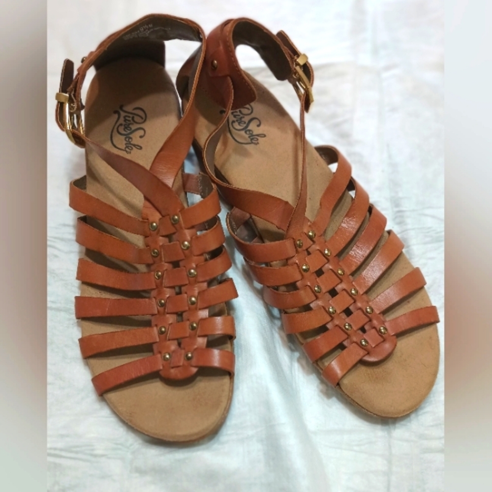 Pure Sole women's fisherman leather tan sandals